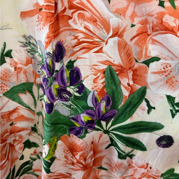 H&M Floral Print Midi Dress tropical look size XL spring - Picture 7 of 7